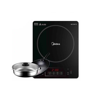 美的(Midea) 电磁炉 触控式 大线盘 微晶面板 家用智能电磁炉 C21-Simple101(赠汤锅+炒锅)