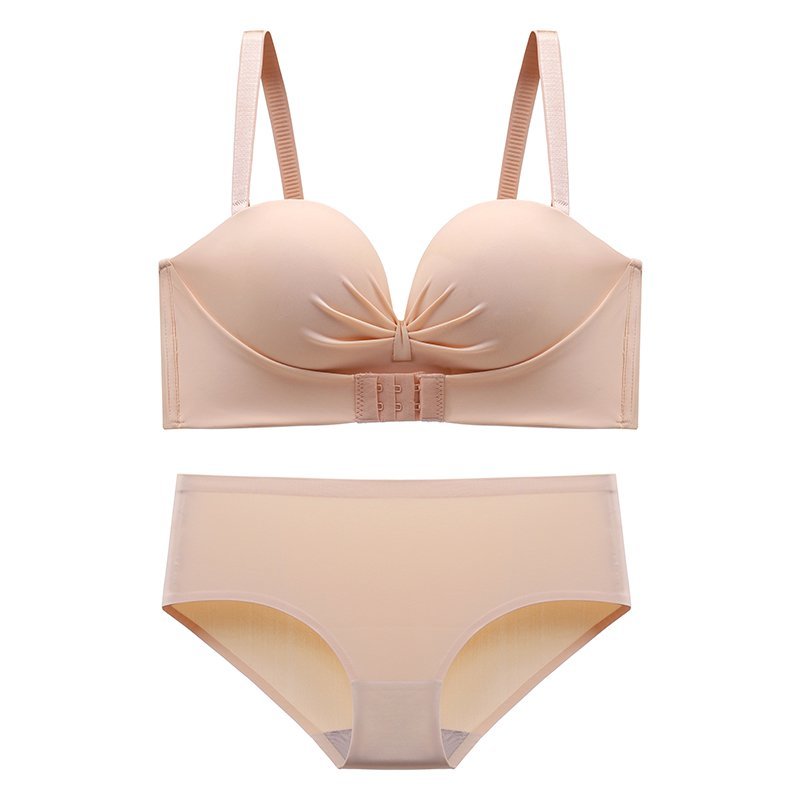 防滑抹胸式内衣小胸显大隐形文胸性感裹胸罩婚纱888新款肤色套装32b