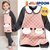 JELISPOON吉哩熊韩国童装冬季款女童气质可爱加绒厚连衣裙(110 桃粉色)