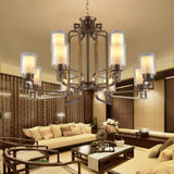 欧菲玛丽 客厅吊灯现代中式奢华大气3头餐厅全铜LED灯具(暖色光源 双层12头106*62CM)