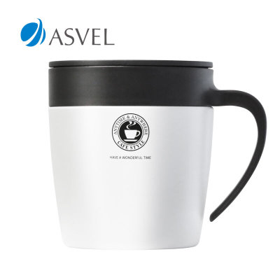 阿司倍鹭 ASVEL S330N真空保温杯隔热马克杯办公室咖啡杯带盖（白/金/灰）(白色)