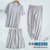 冰丝睡衣三件套男士2021新款夏季款薄款短袖家居服套装宽松加大码(灰色 XXXL)