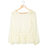 Mailljor 2014春装新款时尚女装日韩雪纺上衣长袖蕾丝打底衫衬衫7009(米白 XXL)