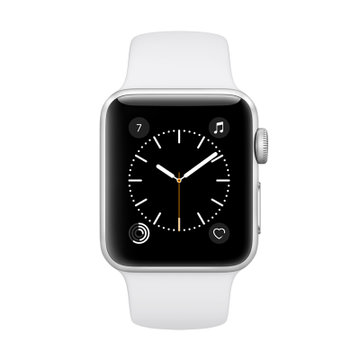 苹果applewatchsportseries2智能手表38mm银色铝表壳白色运动表带
