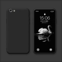 宫鹤手机壳适用于苹果6plus手机壳全包镜头iphone 6s套液态硅胶iphone6plus防摔i6超薄软6p六(液态壳-苹果6/6s-优雅黑-纯色无图案*送绳+钢化膜 默认版本)