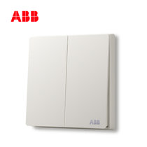 纯平直边 ABB开关插座面板轩致雅典白系列两开三控两位多控AF186L