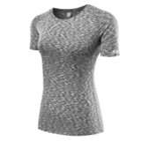 REA 女式 时尚休闲运动短袖T恤R1651(浅灰色 S)