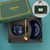 欧式咖啡杯套装精致小奢华客厅轻奢水杯陶瓷家用下午茶具咖啡器具(描线蓝咖啡杯+勺碟（黑棉礼盒） 默认版本)