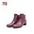 【专柜同款】马内尔皮里侧拉链短筒靴百搭潮流时尚粗跟女靴G99175(酒红色 35)