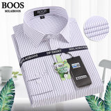 MILAI BOOS男士长袖衬衫2022男装条纹商务休闲日常上班大码长袖衬衣男(102（黑线条） 38)