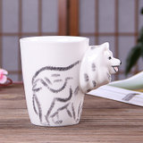 润器 卡通可爱动物陶瓷杯子 个性创意水杯 田园风格儿童奶杯咖啡(卡通杯萨摩)