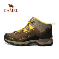 camel骆驼户外登山鞋 男款高帮防滑耐磨户外鞋登山鞋 A632026805(卡其色 44)