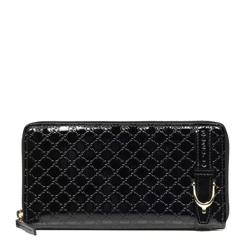 奢侈品钱包卡包gucci古驰黑色漆皮女士钱包309758av13g1000黑色时尚