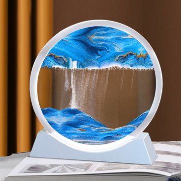 创意3d立体流沙画解压办公室艺术桌面沙漏玻璃摆件客厅酒柜装饰品