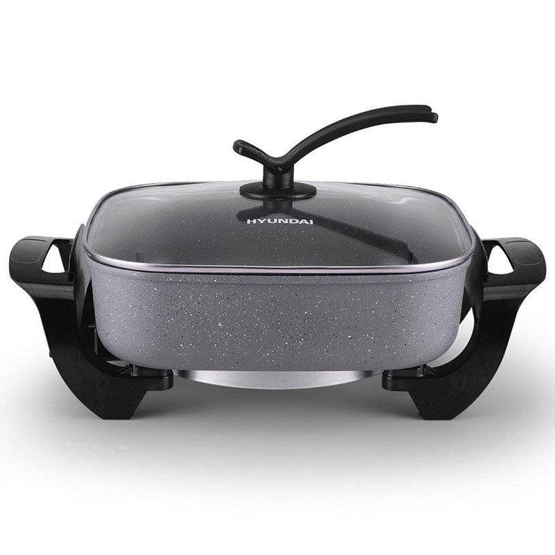 电火锅hyundai韩国现代电火锅电炒锅家用多功能电煮锅电热锅不粘锅6lq