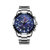 LIGE男士运动休闲商务石英腕表(LG9821C钢带银蓝)