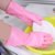 家务洗碗手套男女防水加厚耐用夏季厨房洗衣服橡胶薄款乳清洁手套(（5双）粉色 S码（小号）)
