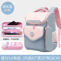 儿童书包小学生女一二三四到六年级男孩轻便护脊超轻大容量双肩包(绿色 默认版本)