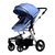 华婴高景观婴儿手推车可坐躺四轮避震折叠baby stroller 3 in 1(739A银蓝单车 默认版本)