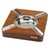 JIFENG季风雪茄烟灰缸金属大号双槽实木烟灰缸创意个性雪茄持灰器(银色. JF-3001)