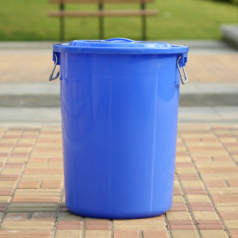 有盖 大水桶 工业垃圾桶 生活垃圾桶 带盖塑料垃圾桶(蓝色b桶150升)