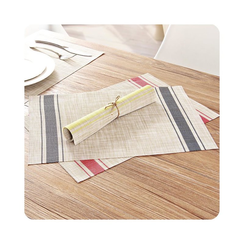 其他工具k条纹款pvc餐垫西餐餐布垫子餐具餐盘垫欧式防滑隔热特斯林