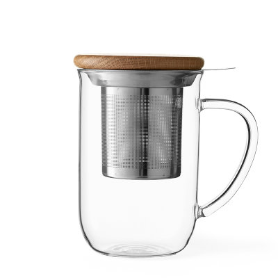 丹麦VIVA 极简单层平衡玻璃茶杯北欧简约带滤网泡茶杯500ml 真快乐厨空间