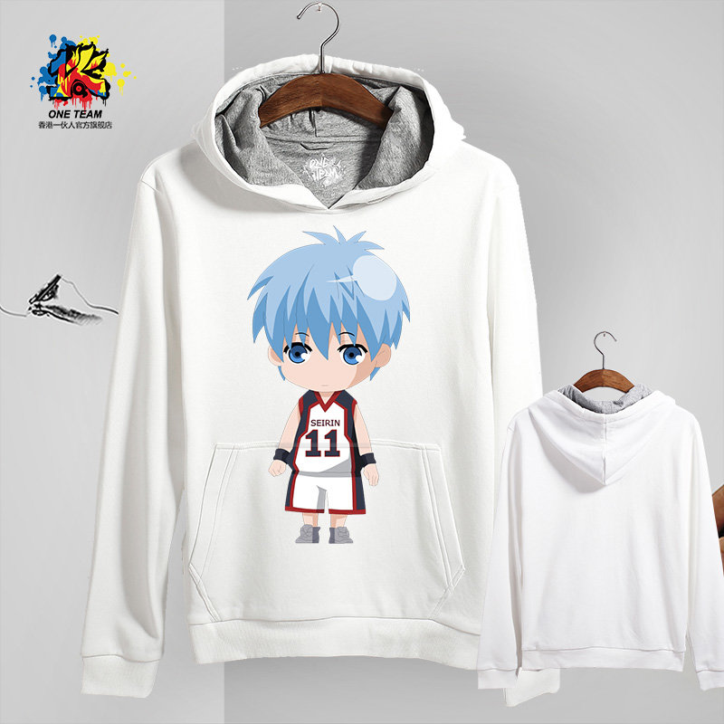 一伙人 春秋男式套头连帽卫衣 黑子的篮球卫衣男 卡通动漫卫衣男(白色