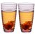 克芮思托 彩色家用玻璃杯 暖手杯 螺纹杯 透明水杯创意酒杯果汁杯450ml(两只装)