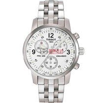 天梭/Tissot 瑞士手表 运动系列多功能计时钢带石英男表T17.1.586.32(银壳白面白带)(白色 钢带)