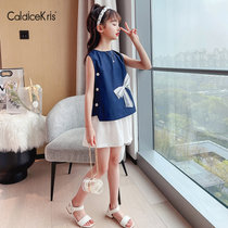CaldiceKris（中国CK）藏青蝴蝶结上衣白色短裤套装CK-FS3624(蓝色 白色)