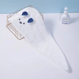 干发帽吸水浴帽洗头速干毛巾兔耳朵卡通珊瑚绒干发巾(白色)