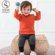 【加绒】男童保暖长袖卫衣T恤婴儿童宝宝小童外穿秋冬上衣潮SW0D161207(110cm 橙色)