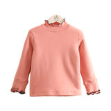 贝壳元素宝宝长袖T恤 冬装新款女童童装儿童加绒加厚打底衫txa057(100 粉色)