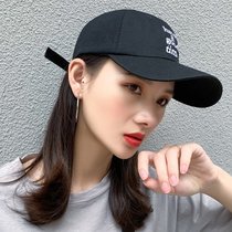SUNTEK帽子女韩版潮百搭鸭舌帽ins潮人时尚棒球帽春夏男夏天防晒太阳帽(可调节 time黑色)