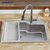 九牧(JOMOO)厨房不锈钢抗油单双槽疏油易洁抗刮耐磨洗菜盆06221(3)
