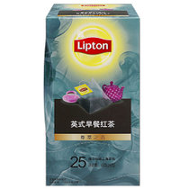 【真快乐自营】立顿英式早餐红茶调味茶 25包50g