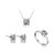 T400 镶嵌施华洛世奇锆石925银  * 项链+耳钉+戒指 套装(戒指美国5号)