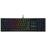 机械键盘 有线键盘 游戏键盘 全尺寸 RGB 背光键盘 黑色 光轴(商家自行修改)