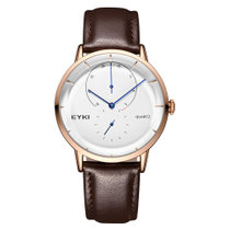 艾奇(EYKI) 生活美学系列 时尚弧面手表(金白 皮带)