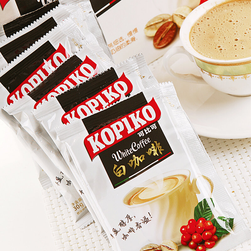 进口冲调饮品可比可白咖啡450g3盒加赠可比可豪享卡布奇诺咖啡3包共45