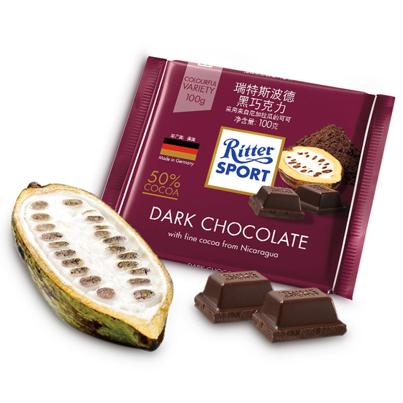 进口糖果巧克力瑞特斯波德黑巧克力100克返回商品页 >