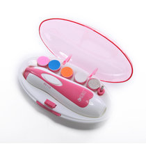 运智贝婴儿电动磨甲器盒装新生儿童静音指甲钳宝宝指甲护理套装(粉色)