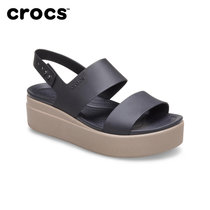 Crocs卡骆驰2020春季新款布鲁克林女士厚底舒适时尚凉鞋|206453(黑色 39)