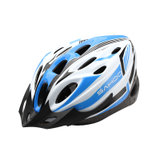 SAHOO 男女山地公路车自行车单车头盔装备配件非一体成型LED灯骑行头盔 92421(新款蓝白色)