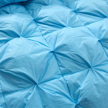 善纯全棉扭花羽绒被鹅绒被 蓝180*220cm 6斤 加密不出毛 舒适度高 无