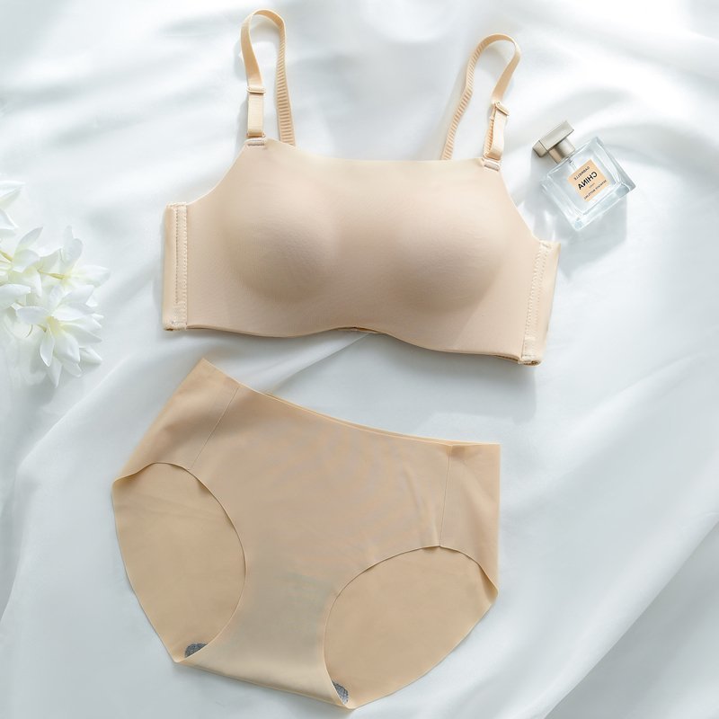 内衣女小胸聚拢无痕无钢圈薄款夏季裹抹胸式防走光白色文胸罩m088肤色