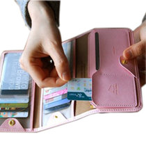 有乐 新款优雅气质长款卡包 女式折叠式手拿银行卡夹 手拿包（036）zw905(西瓜红)