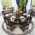 皮耐迪 新中式实木餐桌椅组合 家用圆形桌子 中式餐厅家具饭桌黑檀色(一桌四椅（送转盘） 1.3m)