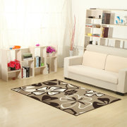 经典欧式潮流 黑白地毯 手工丙纶客厅卧室床边地垫 地毯(棕白欧式花 135*195cm)